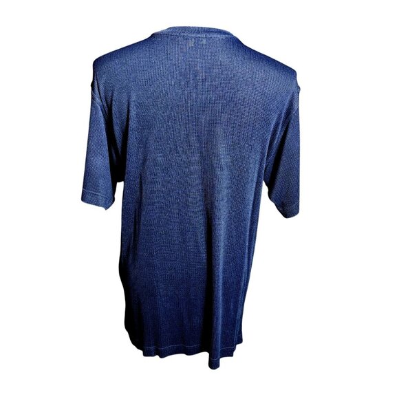 Mem's Paolo Valenzi Italy  T-Shirt size XXL Navy Blue Woven fabric light weight - Picture 2 of 11